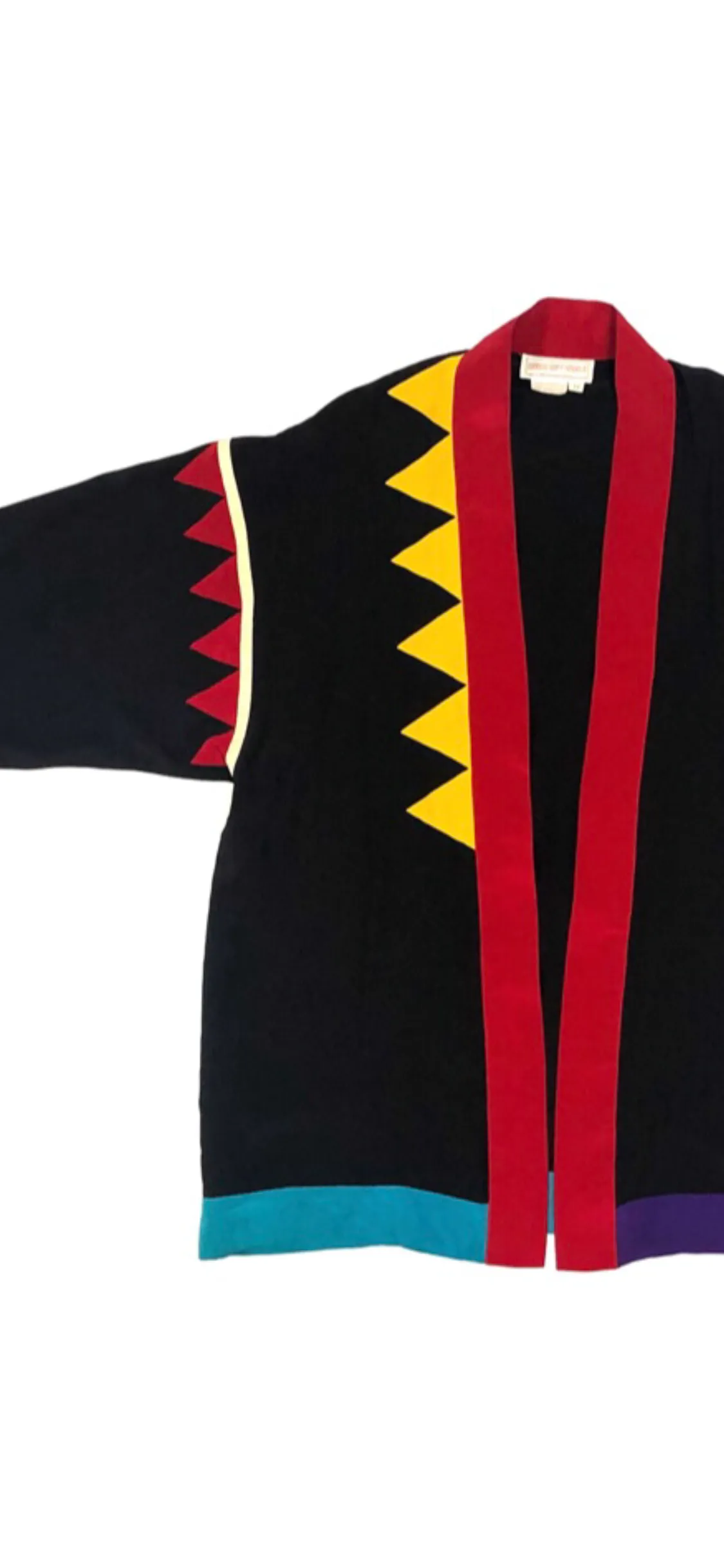 Giorgio Sant’Angelo Abstract Silk Kimono Blouse