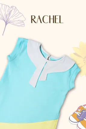 Girls Rachel Summer Knit Dress - Blue & Yellow