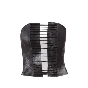 Gothic Strapless Lace-Up Corset Top