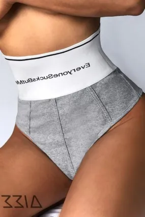 Grey High Waisted Brief