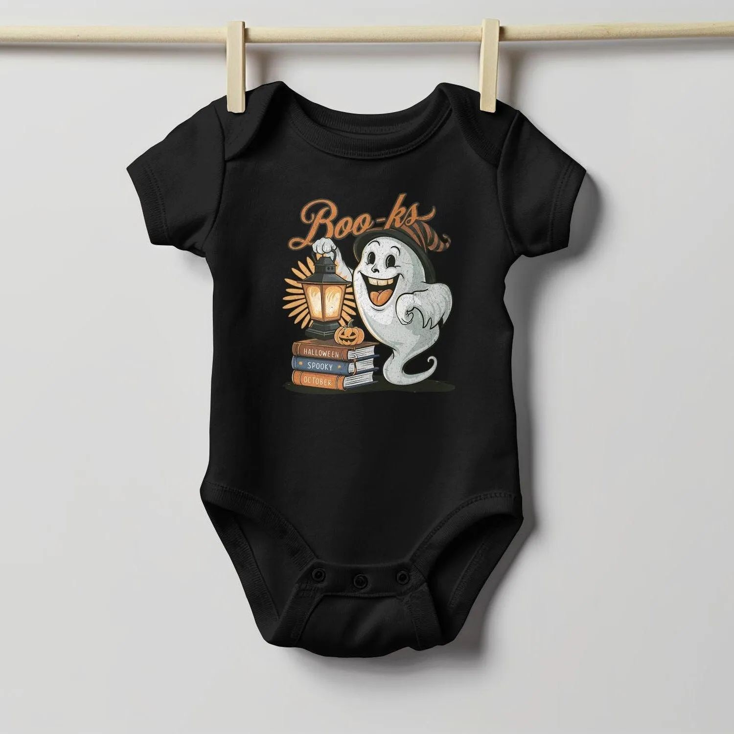Halloween Ghost Boo-ks T-Shirt, Cute Ghost with Lantern, Spooky October Librarian Top, Teacher School Book Lover Sweatshirt