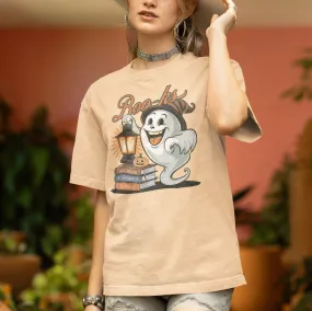 Halloween Ghost Boo-ks T-Shirt, Cute Ghost with Lantern, Spooky October Librarian Top, Teacher School Book Lover Sweatshirt