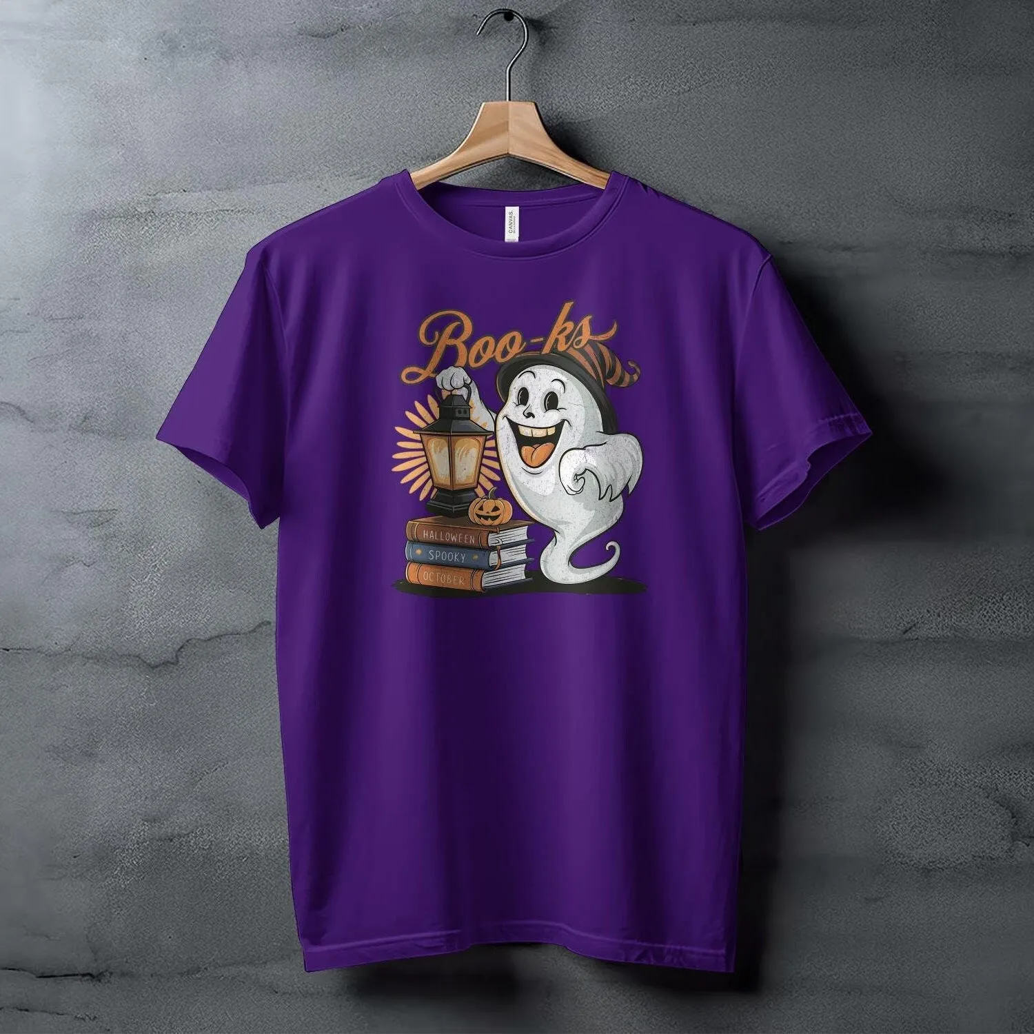 Halloween Ghost Boo-ks T-Shirt, Cute Ghost with Lantern, Spooky October Librarian Top, Teacher School Book Lover Sweatshirt