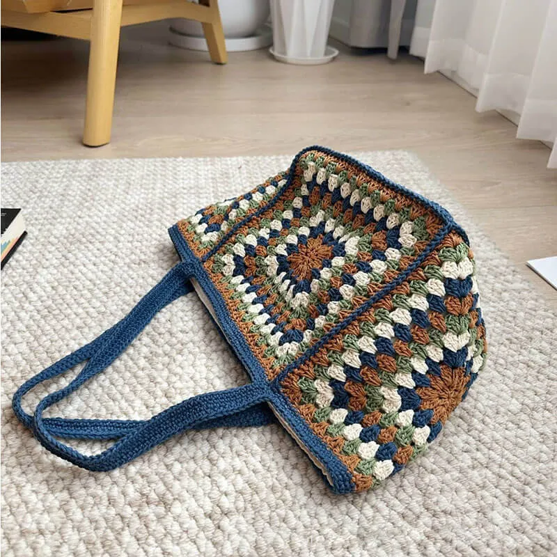 Handmade Granny Knit Tote Bag-Showtown