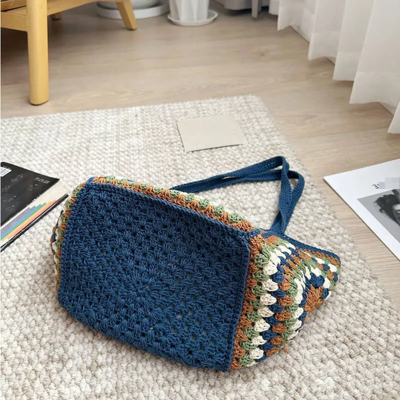 Handmade Granny Knit Tote Bag-Showtown