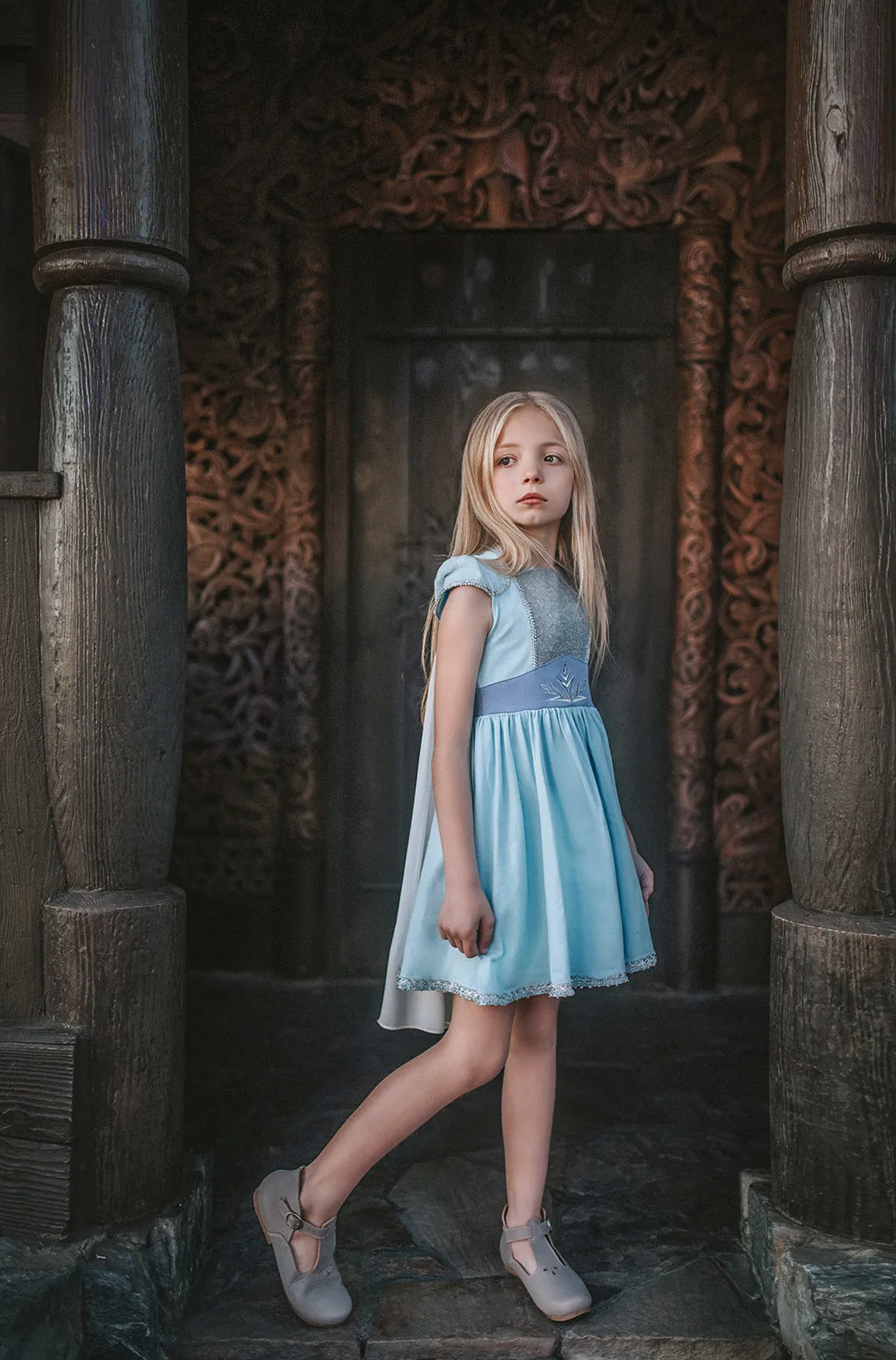 Ice Queen Dress and Cape Set Style B