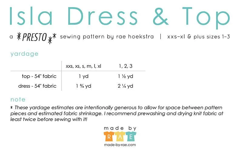Isla Sewing Pattern PDF