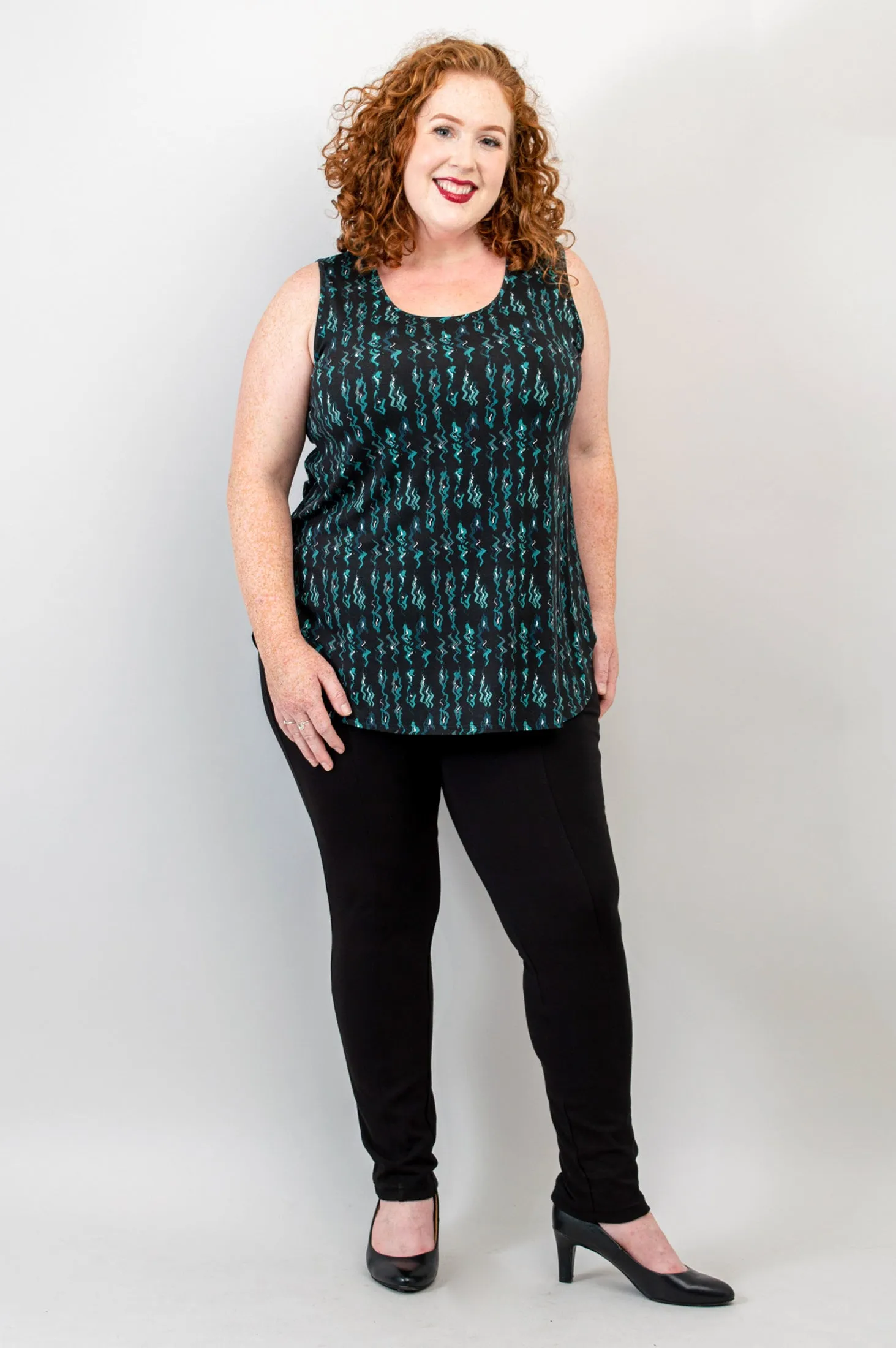 Jazz Tank, Teal Abstract, Bamboo - Final Sale