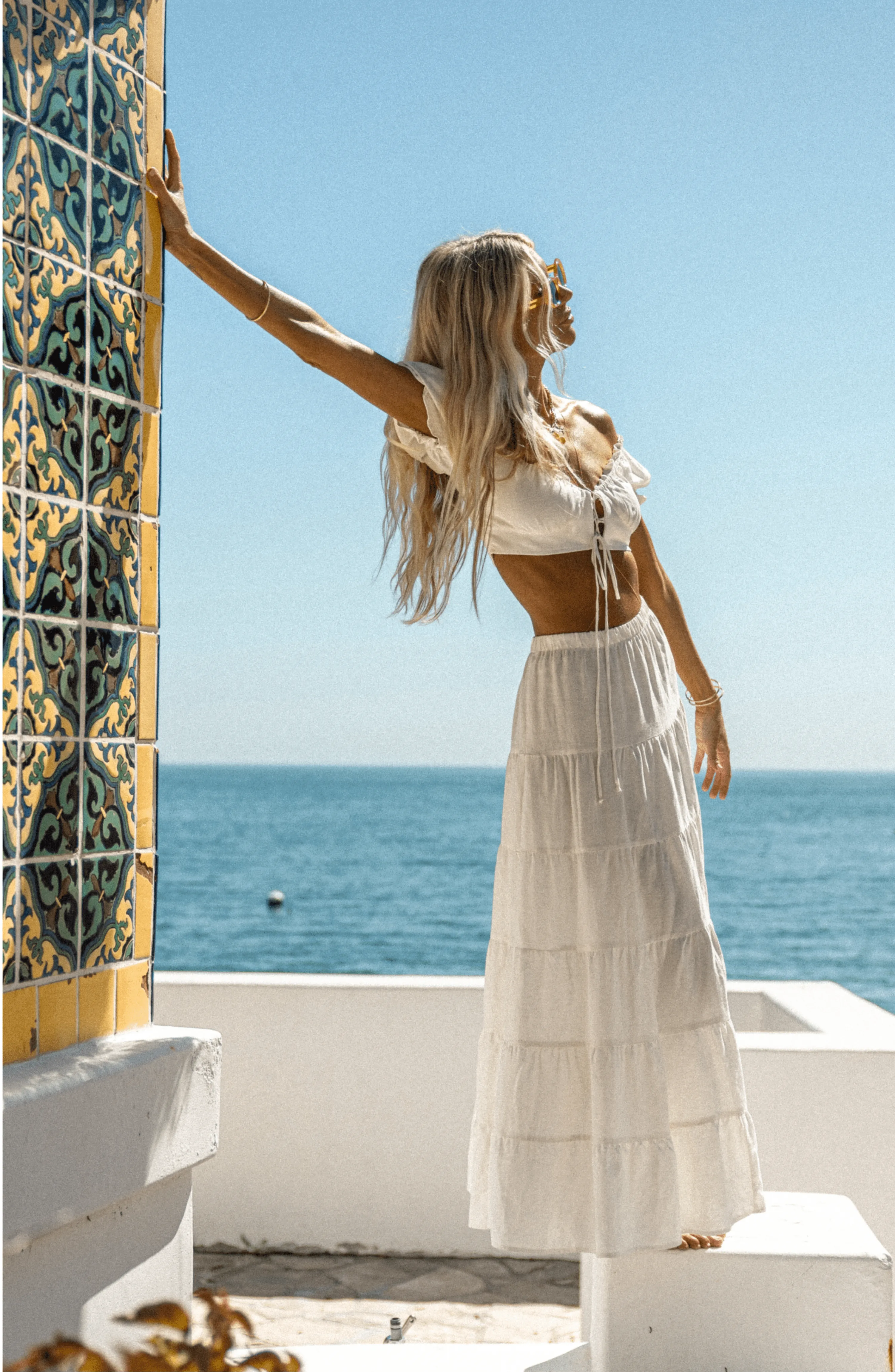 Juliana Skirt in White Linen
