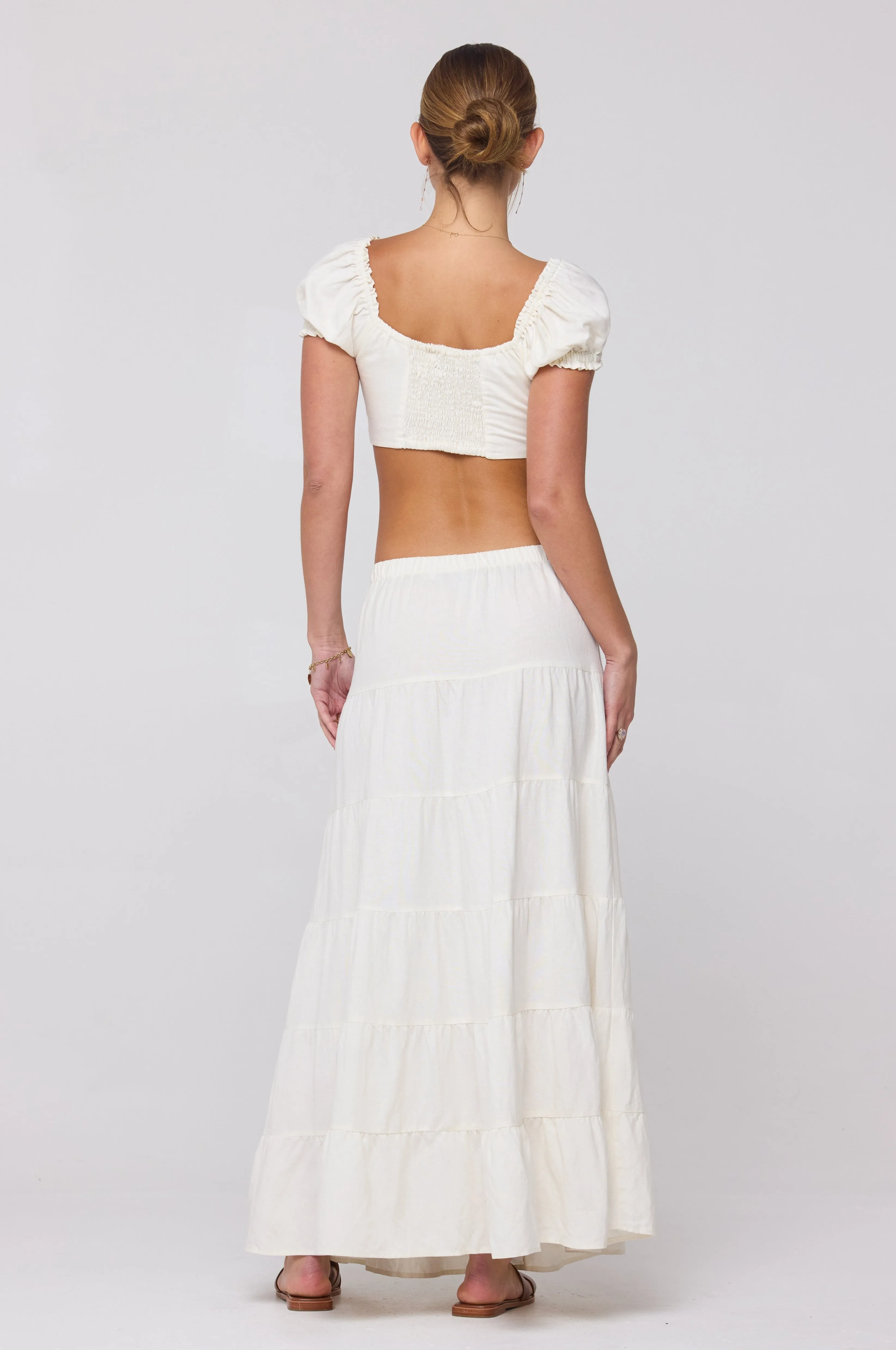 Juliana Skirt in White Linen