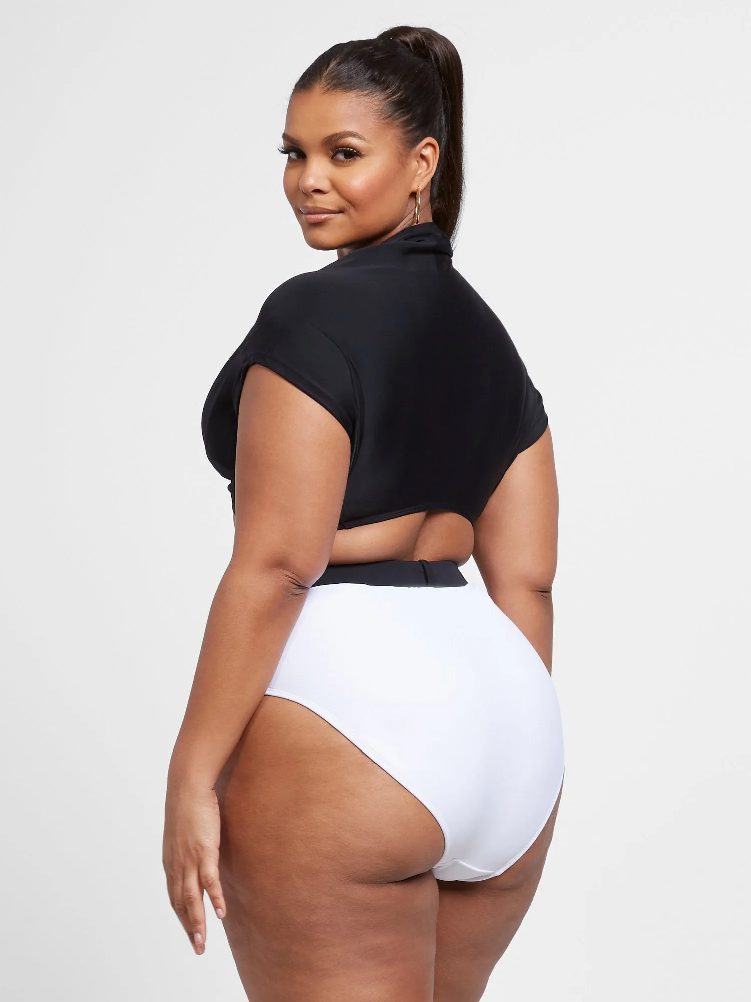 Khloe Short Sleeve Crop Swim Top