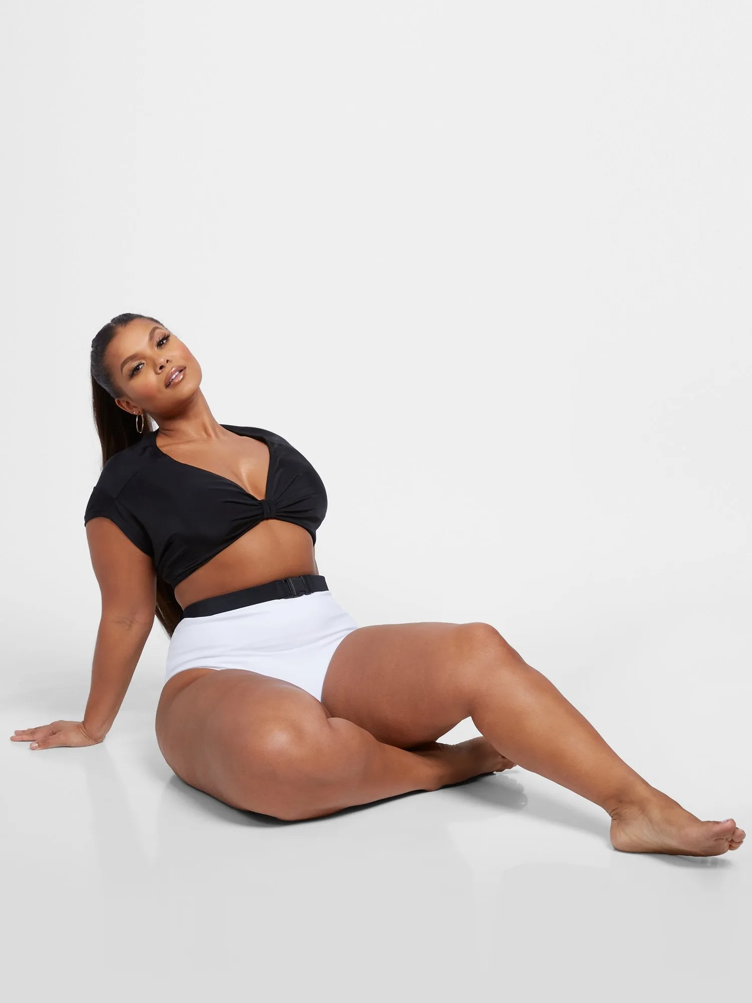 Khloe Short Sleeve Crop Swim Top