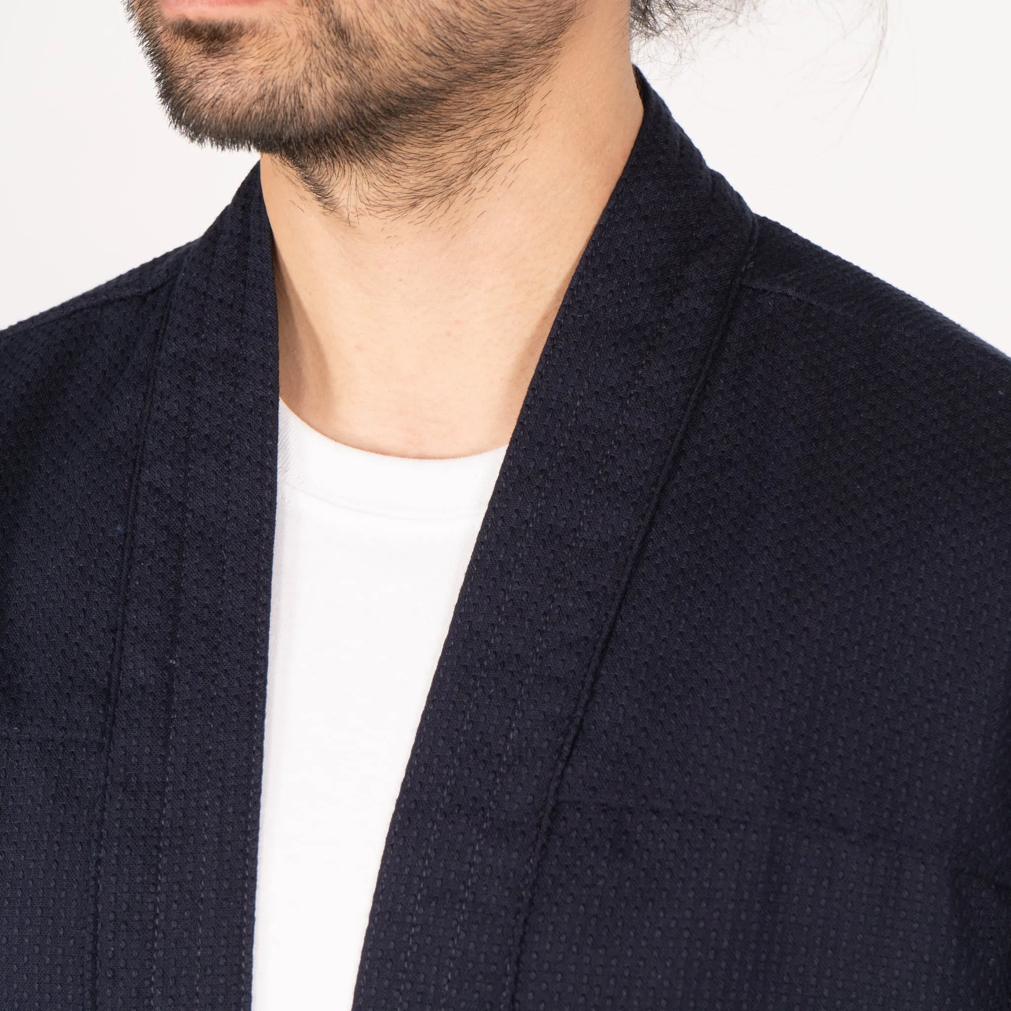 Kimono Shirt - Sashiko Double Gauze - Indigo