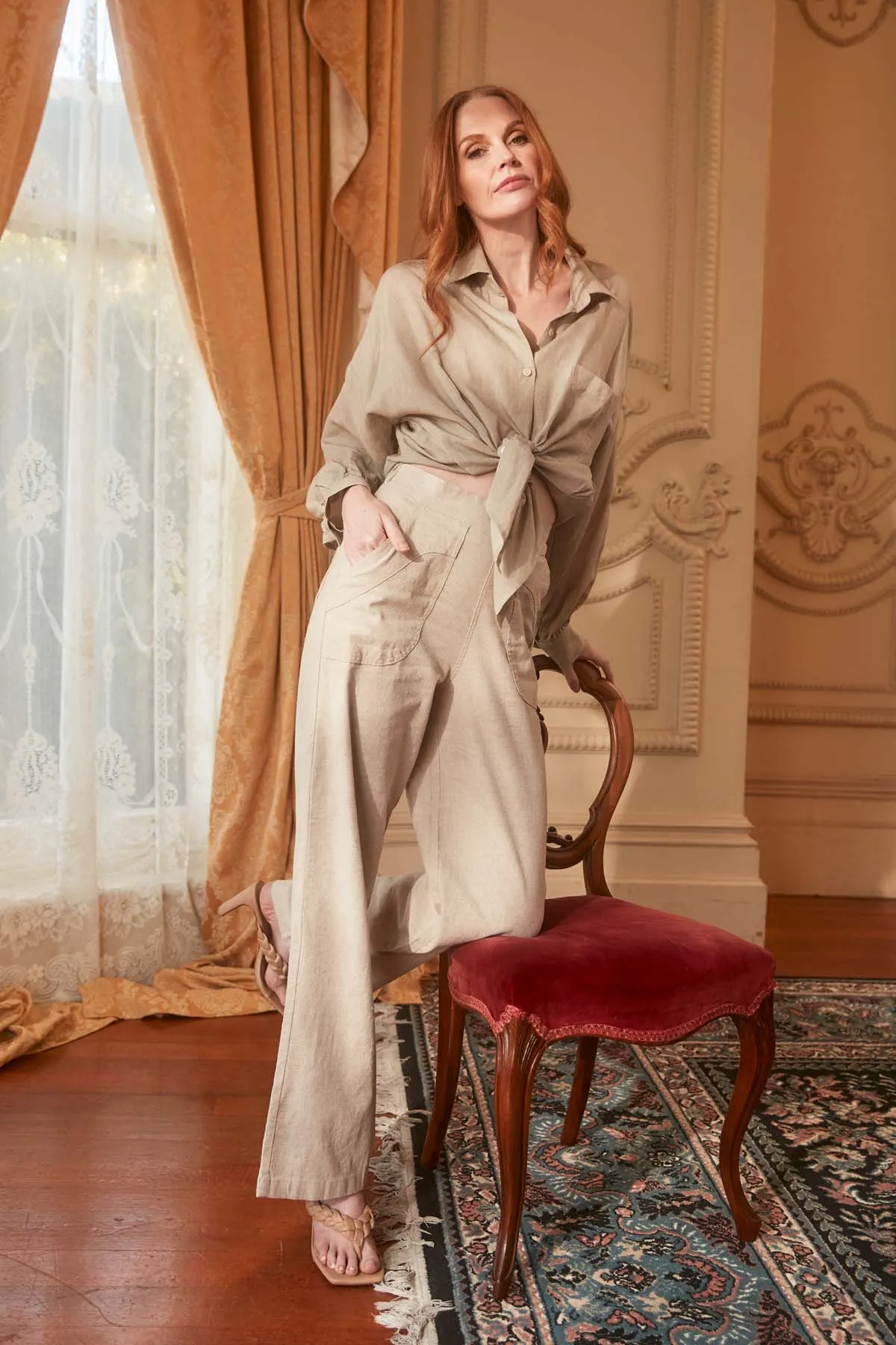 Le Bon Luminary Shirt Wheat in Linen Blend