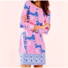 Lilly Pulitzer UPF Sophia Dress Blue Heaven Little Flamenco Small