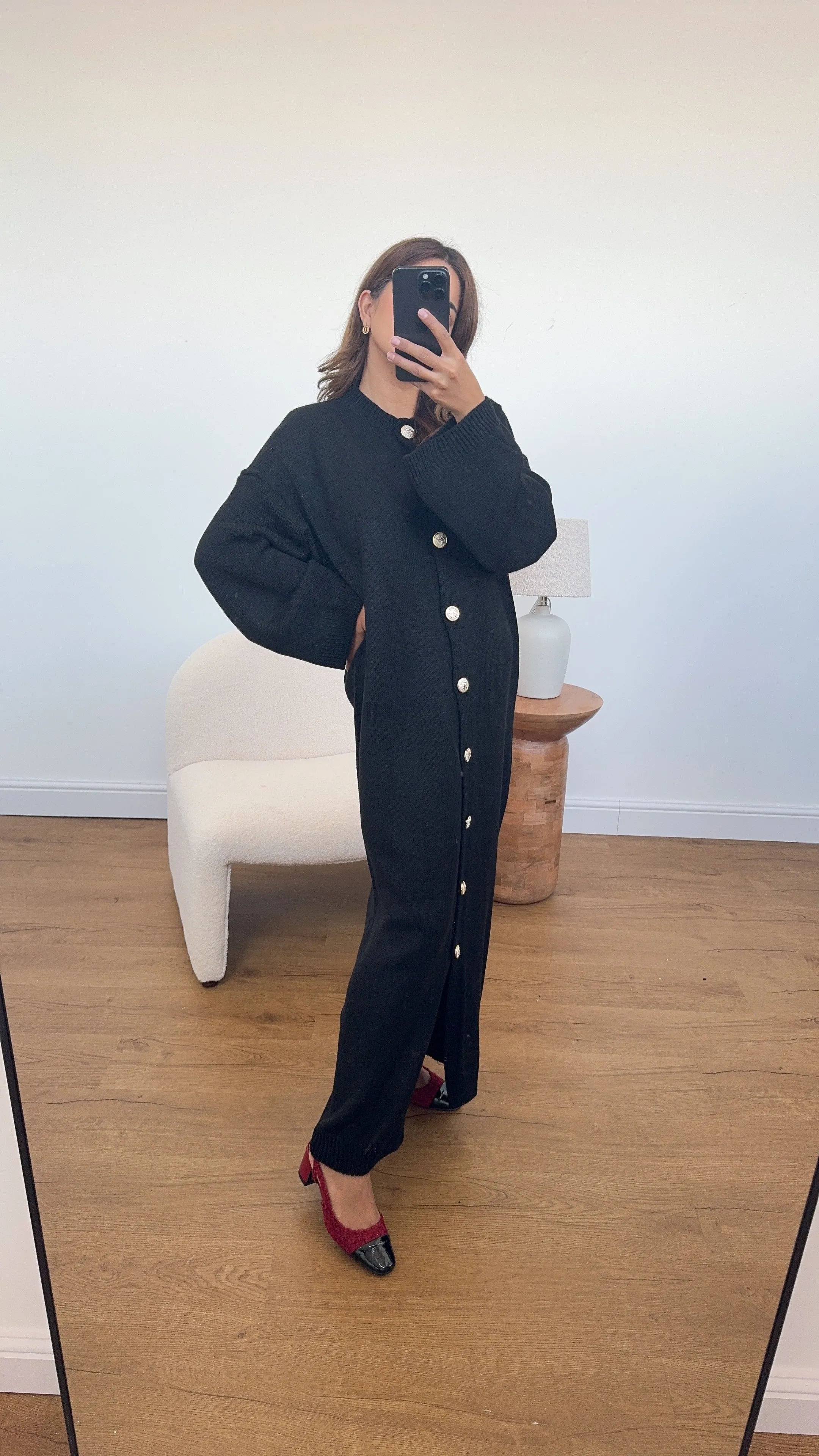 meital knit dress black