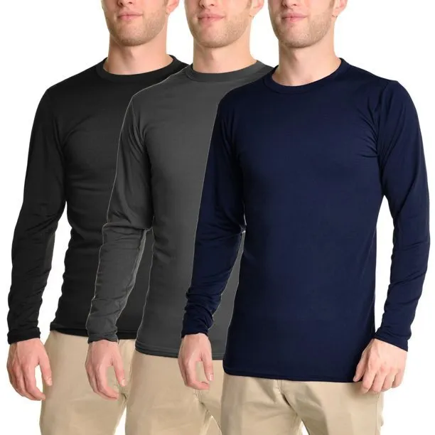 Mens Thermal Top w/ Brushed Interior Warm Winter Fleece Baselayer