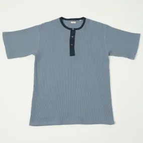 Nanamica 'Henry Neck' Thermal Sweat Tee - Blue Gray