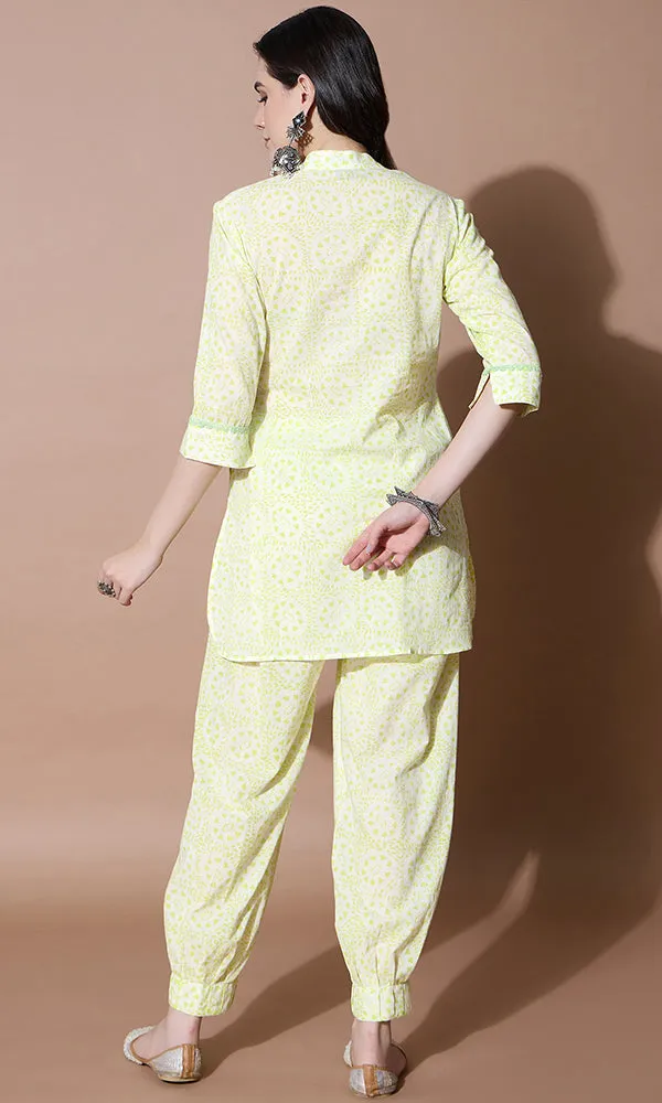 NIMBU HARA HANDBLOCK PRINT KURTA