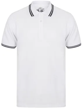 Nova Cotton Pique Polo Shirt In Optic White - South Shore