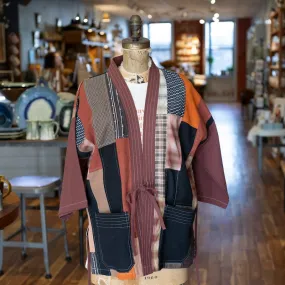 Patchwork Kimono Jacket in Browns