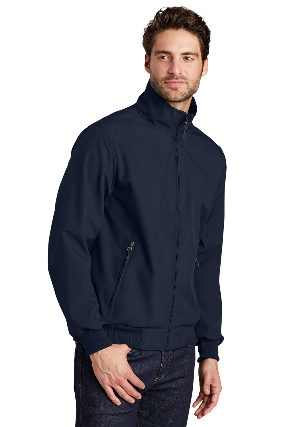 Port Authority Mens Bomber Wind & Water Resistant Full Zip Jacket - Dress Navy Blue - Closeout