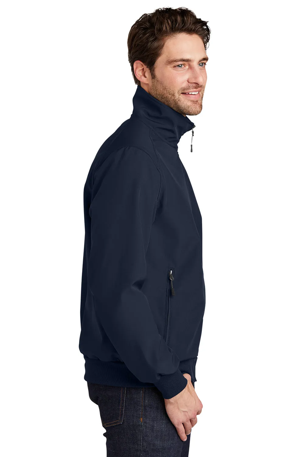 Port Authority Mens Bomber Wind & Water Resistant Full Zip Jacket - Dress Navy Blue - Closeout
