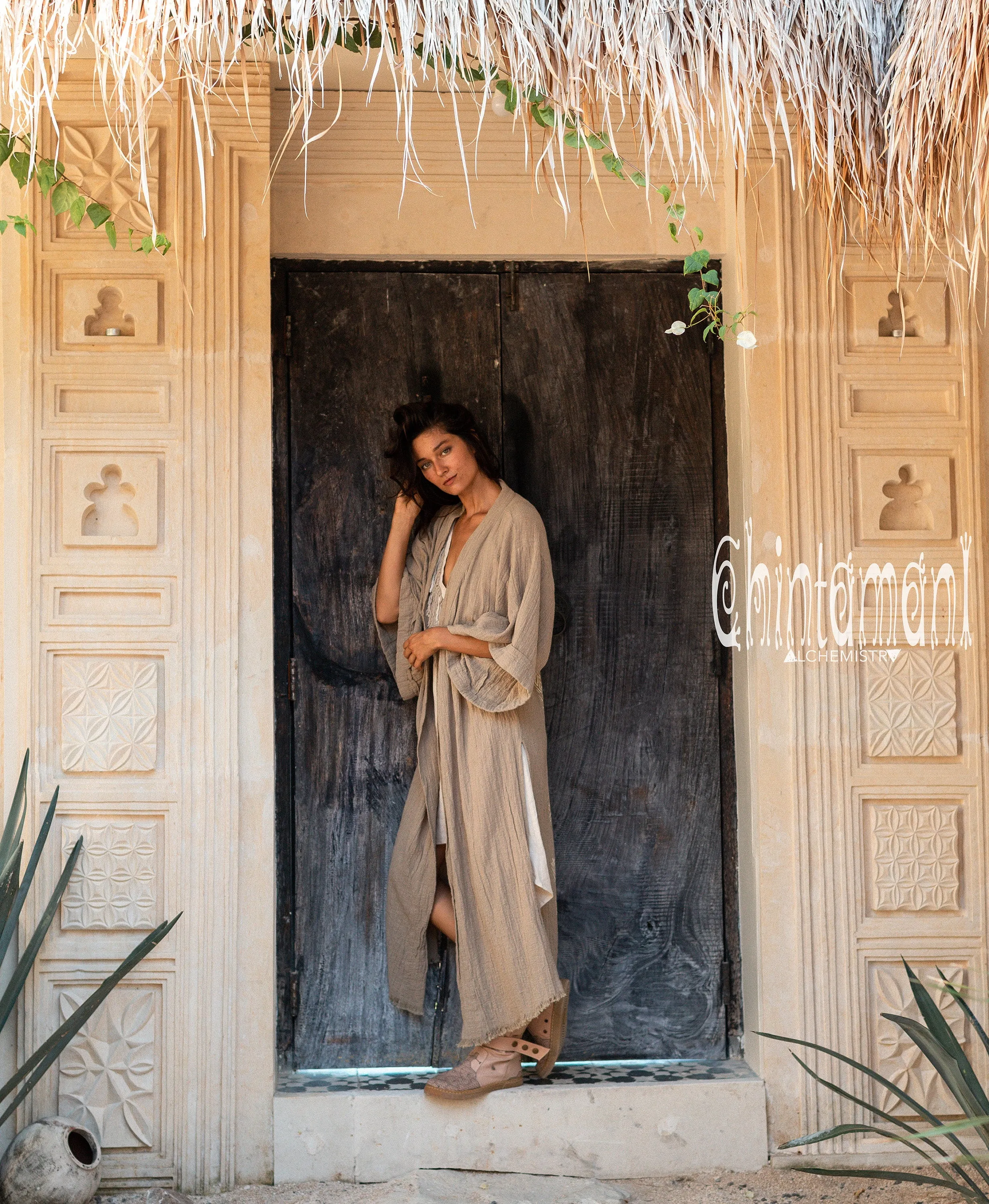 Raw Cotton Kimono Robe
