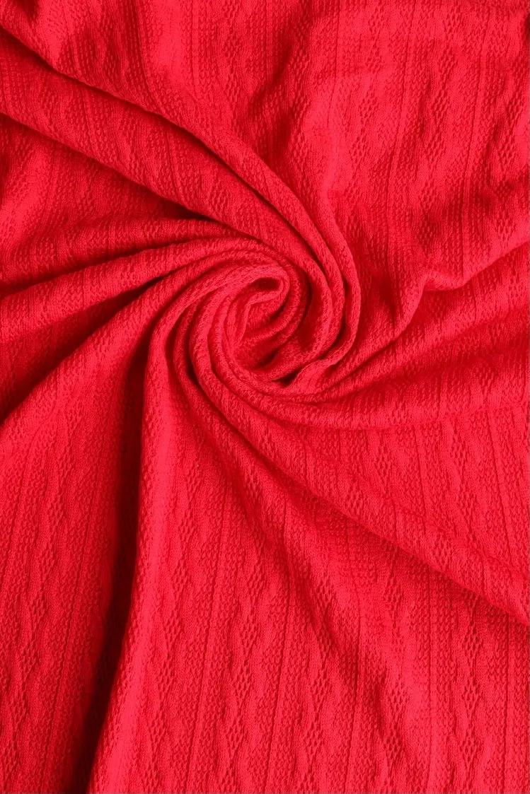 Red Salida Cabled Sweater Knit