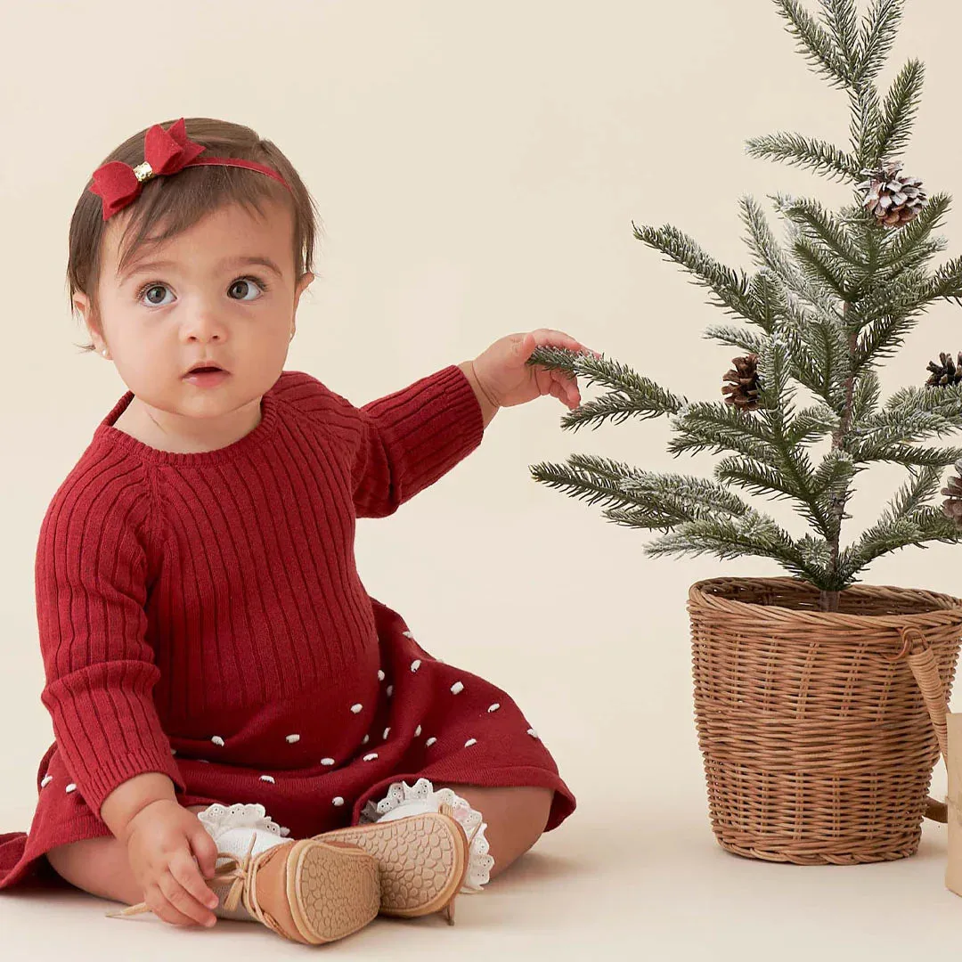 Red Sweater Dress with Bloomer
