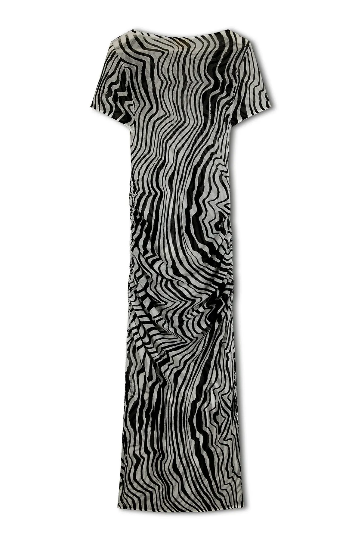 Ripple Stripe Cotton Blend Knit Dress