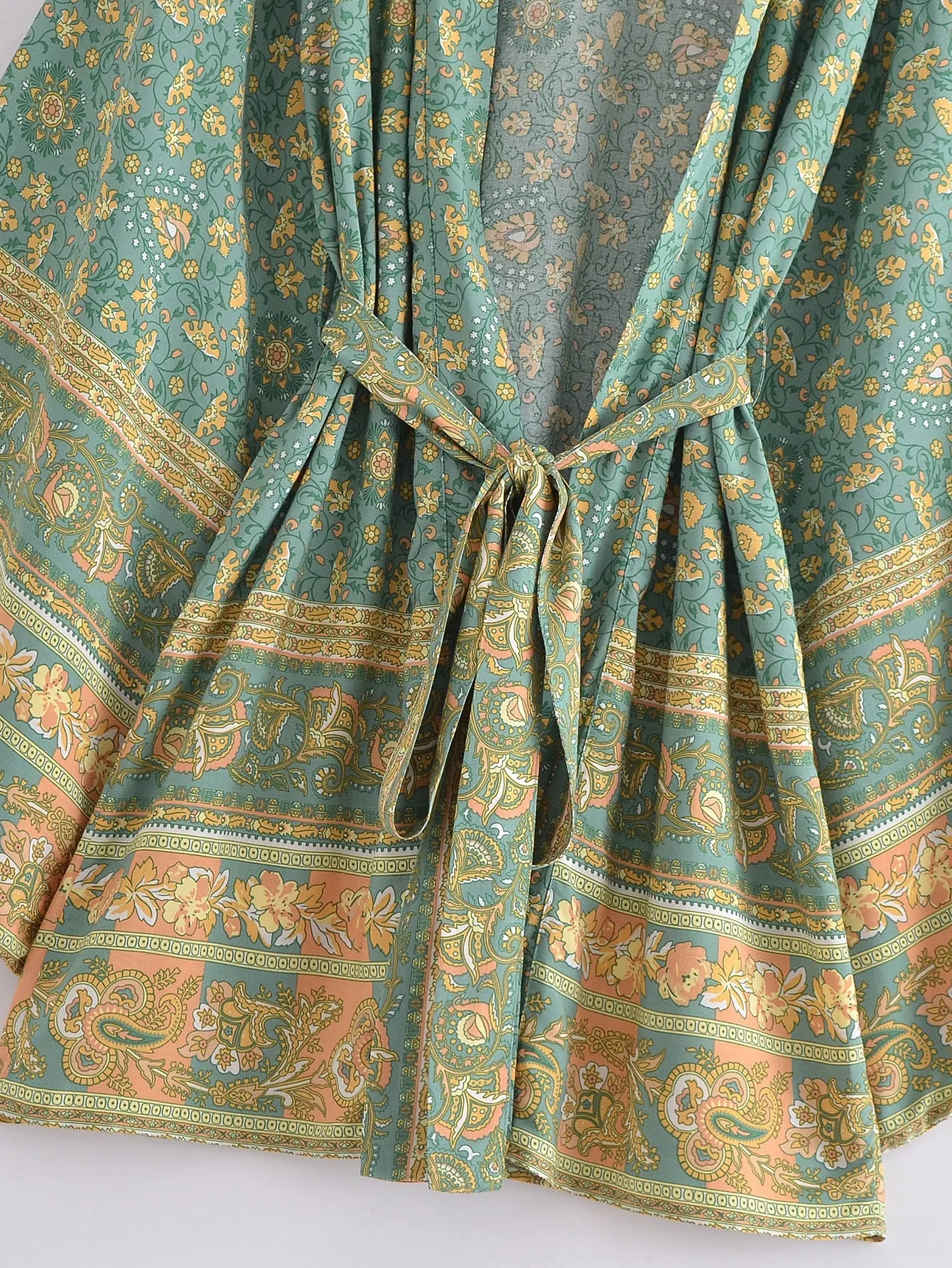 River Moss Boho Short Kimono