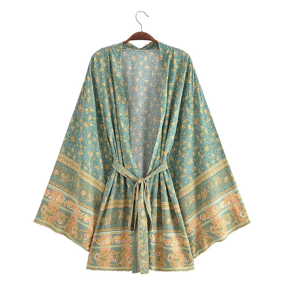 River Moss Boho Short Kimono