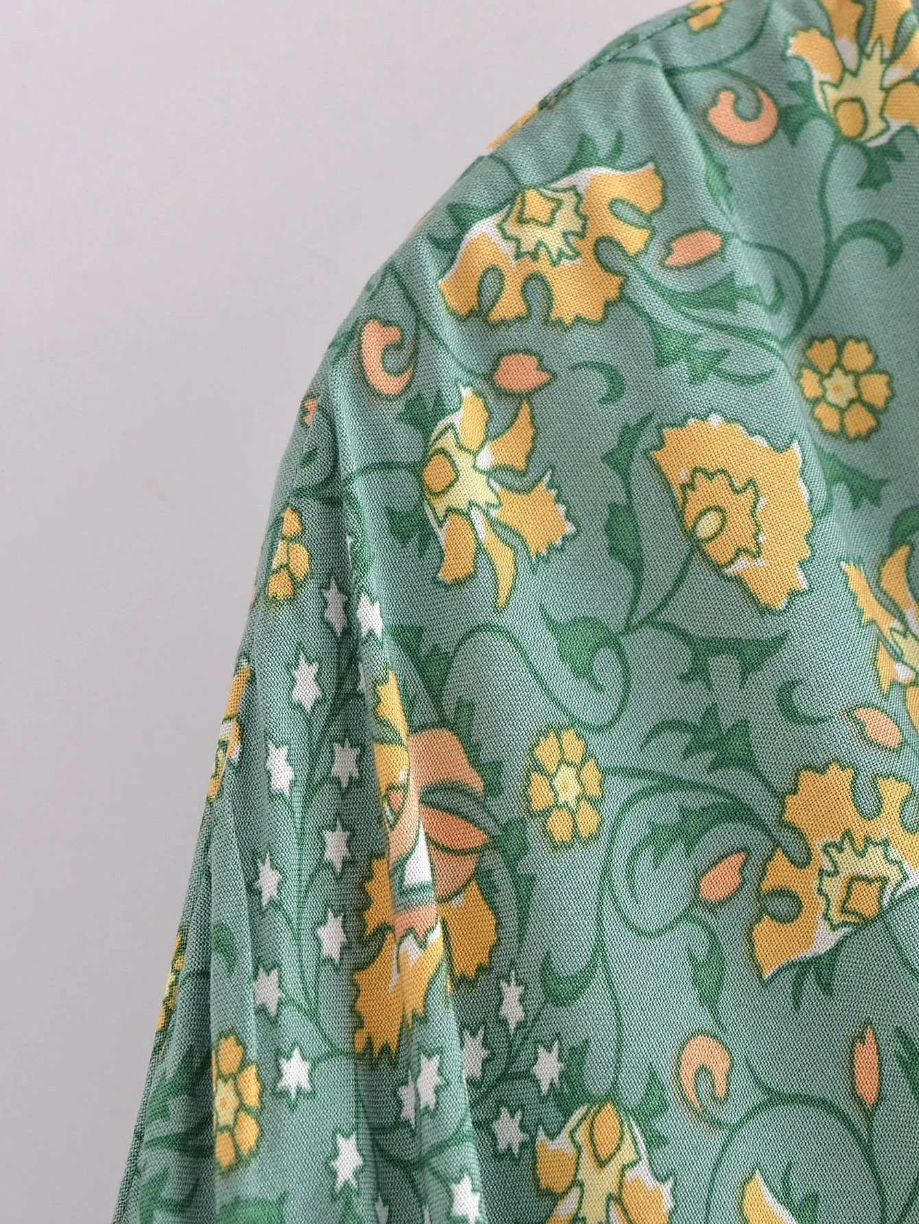 River Moss Boho Short Kimono