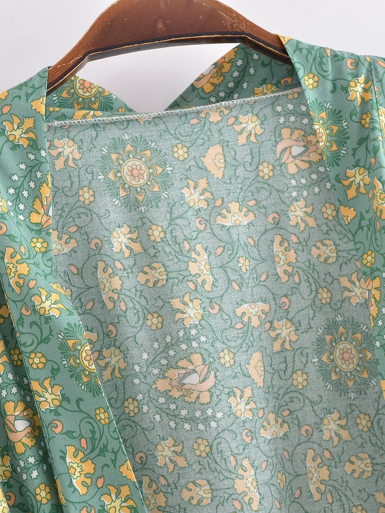 River Moss Boho Short Kimono