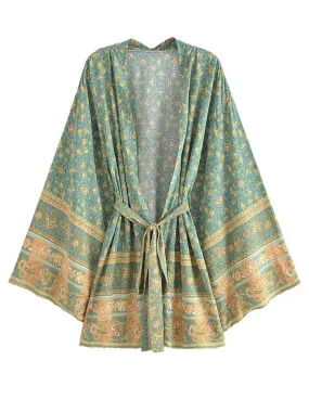 River Moss Boho Short Kimono
