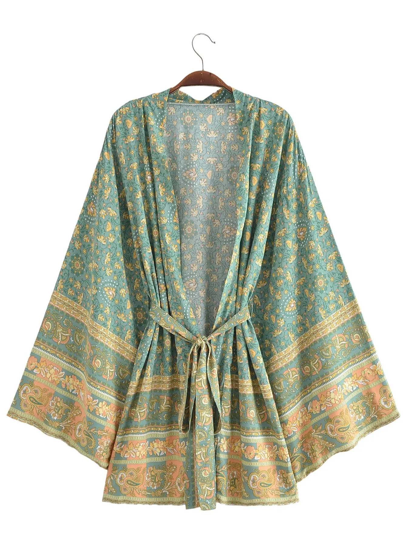 River Moss Boho Short Kimono