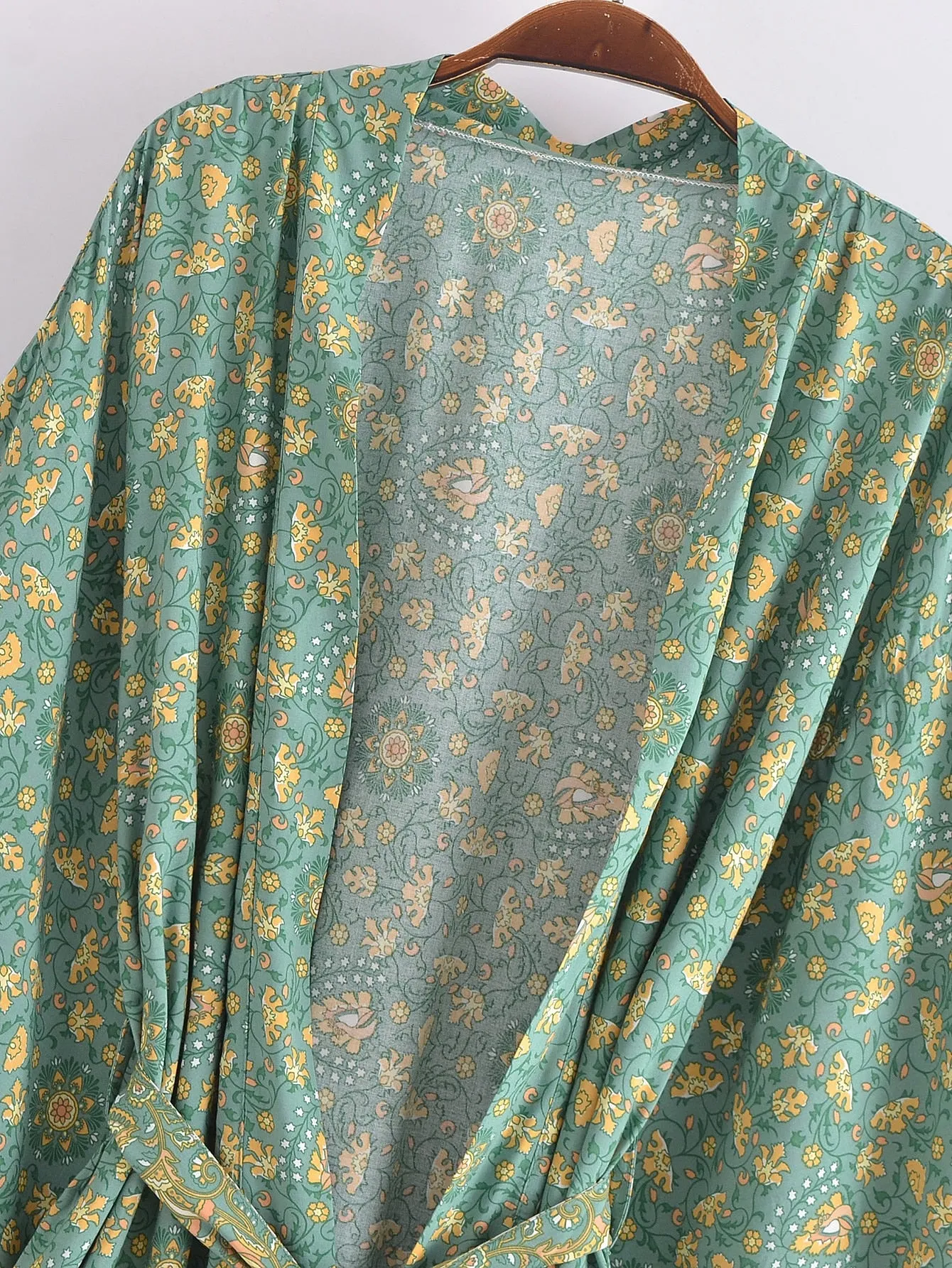 River Moss Boho Short Kimono