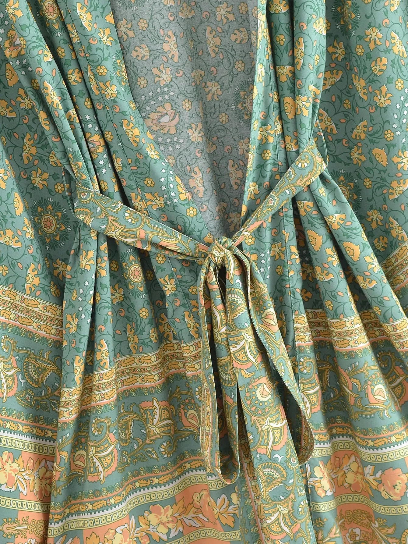River Moss Boho Short Kimono