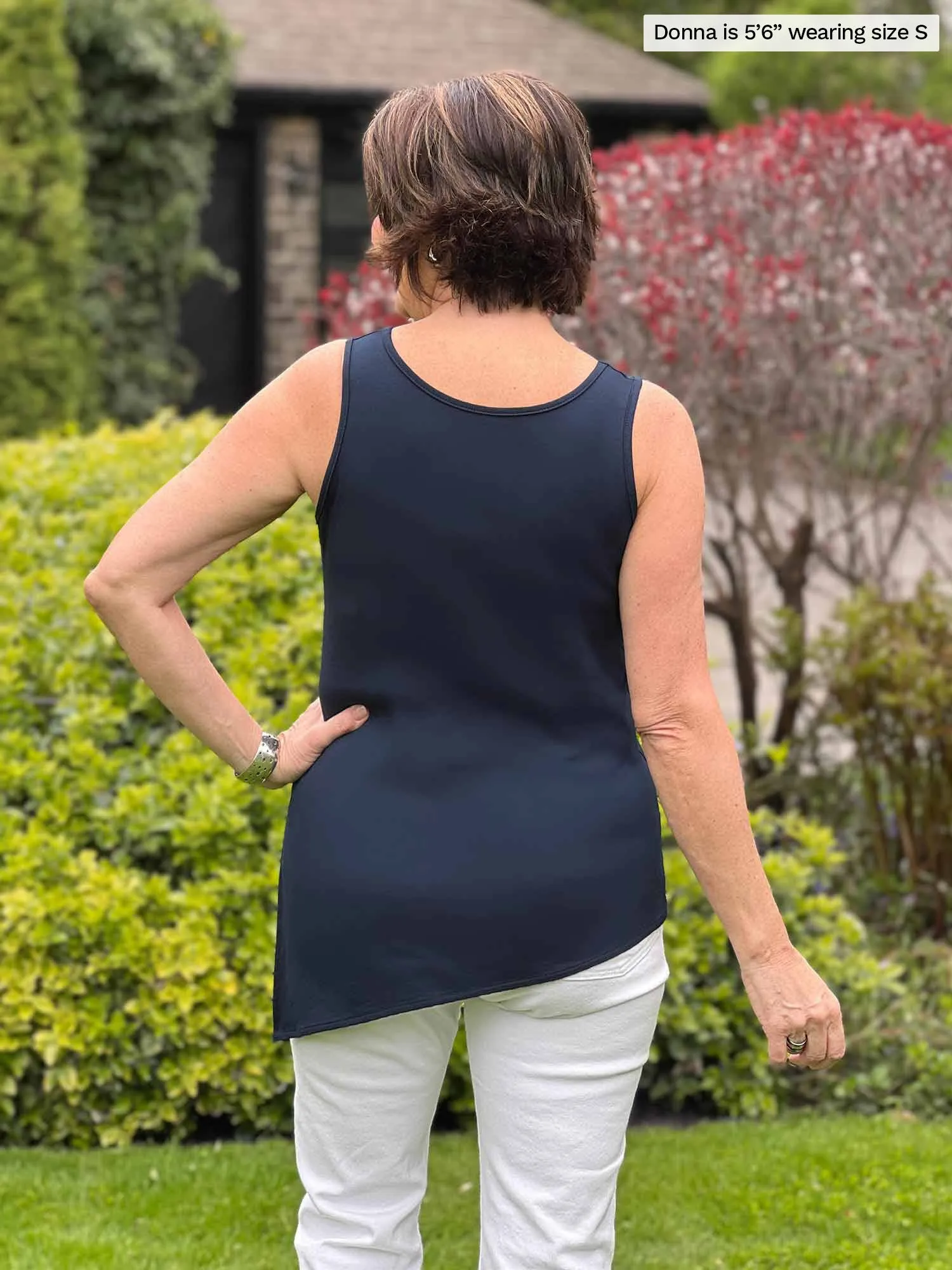 Ruba reversible neckline asymmetrical tank