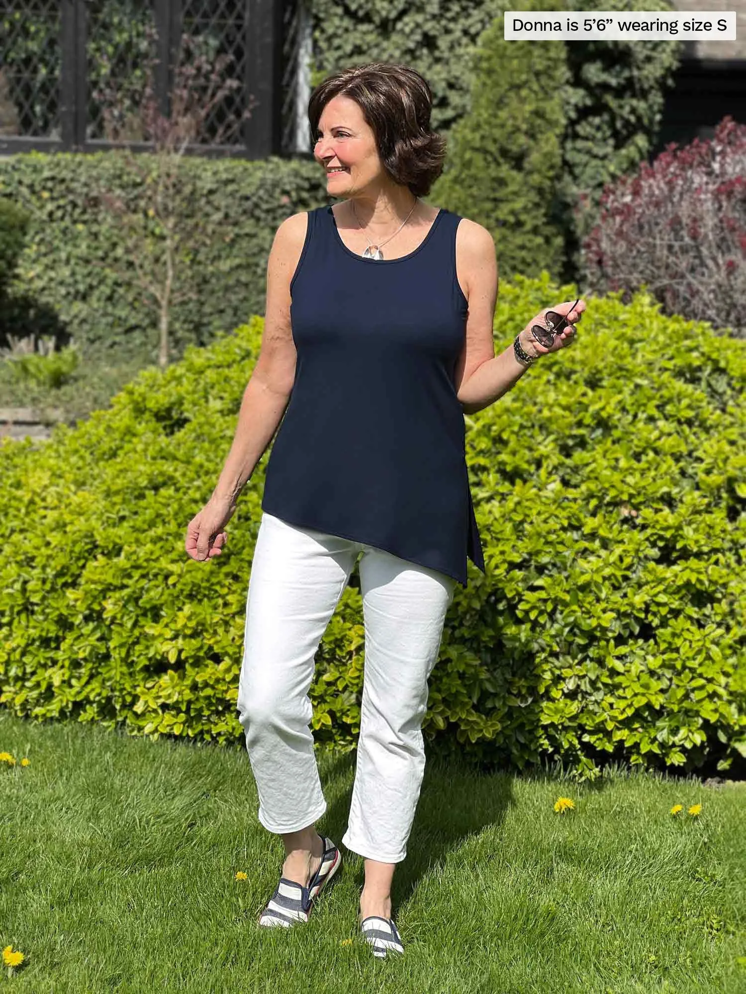 Ruba reversible neckline asymmetrical tank
