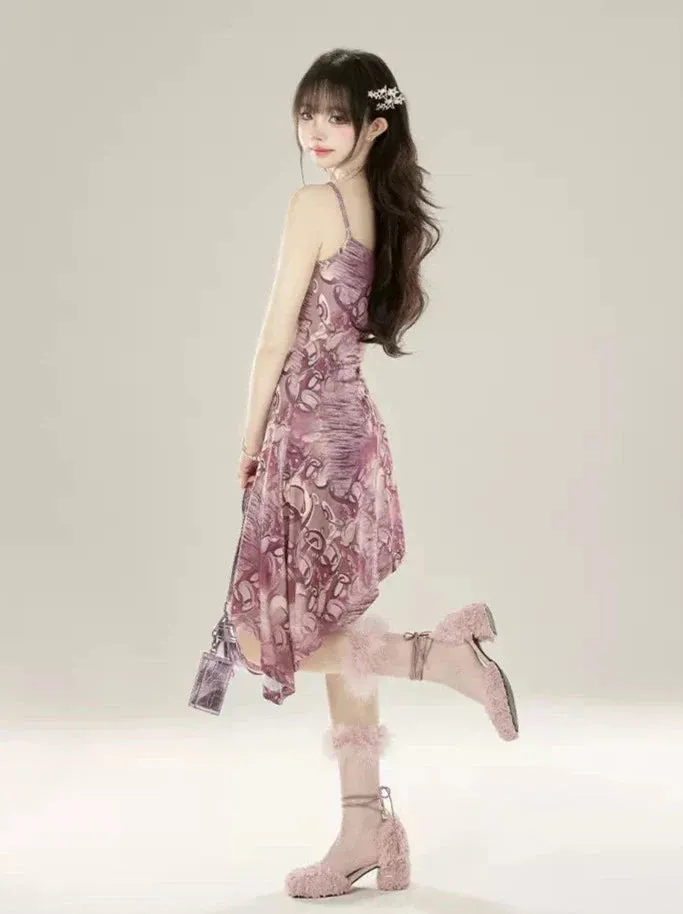 Salty Dress Smudge Short/Long Suspender Print