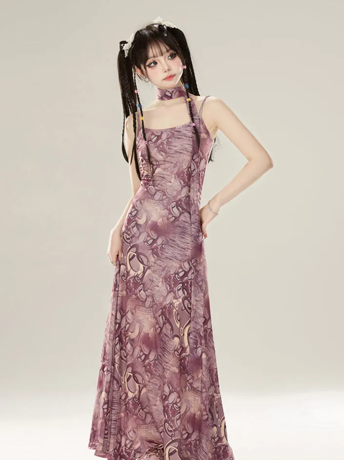 Salty Dress Smudge Short/Long Suspender Print