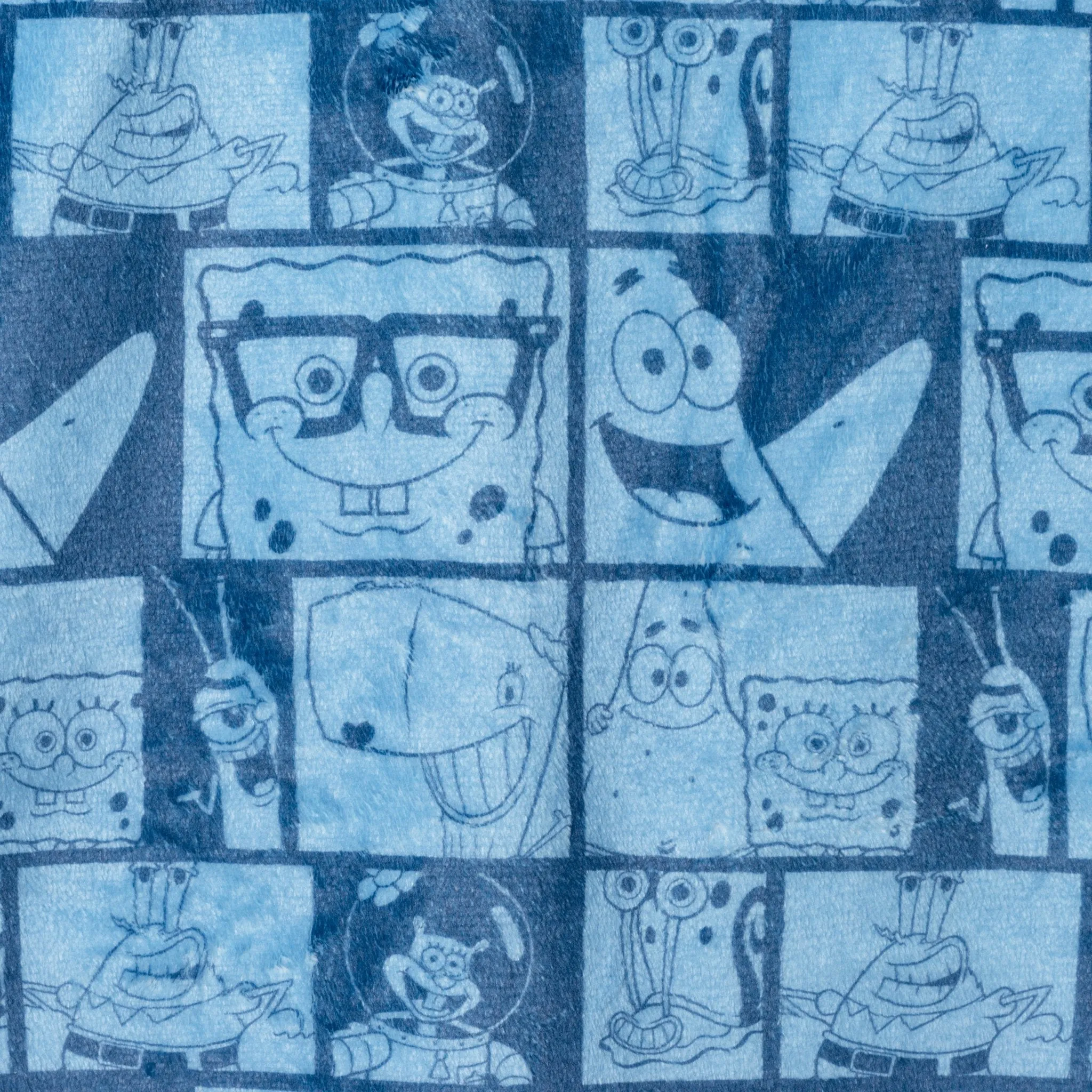 SpongeBob SquarePants™ x Andy & Evan® | Kids (3-10) Spongebob Fleece Robe | Blue Collage