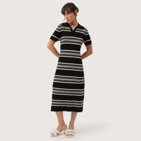 Striped Flat Knit Polo Dress