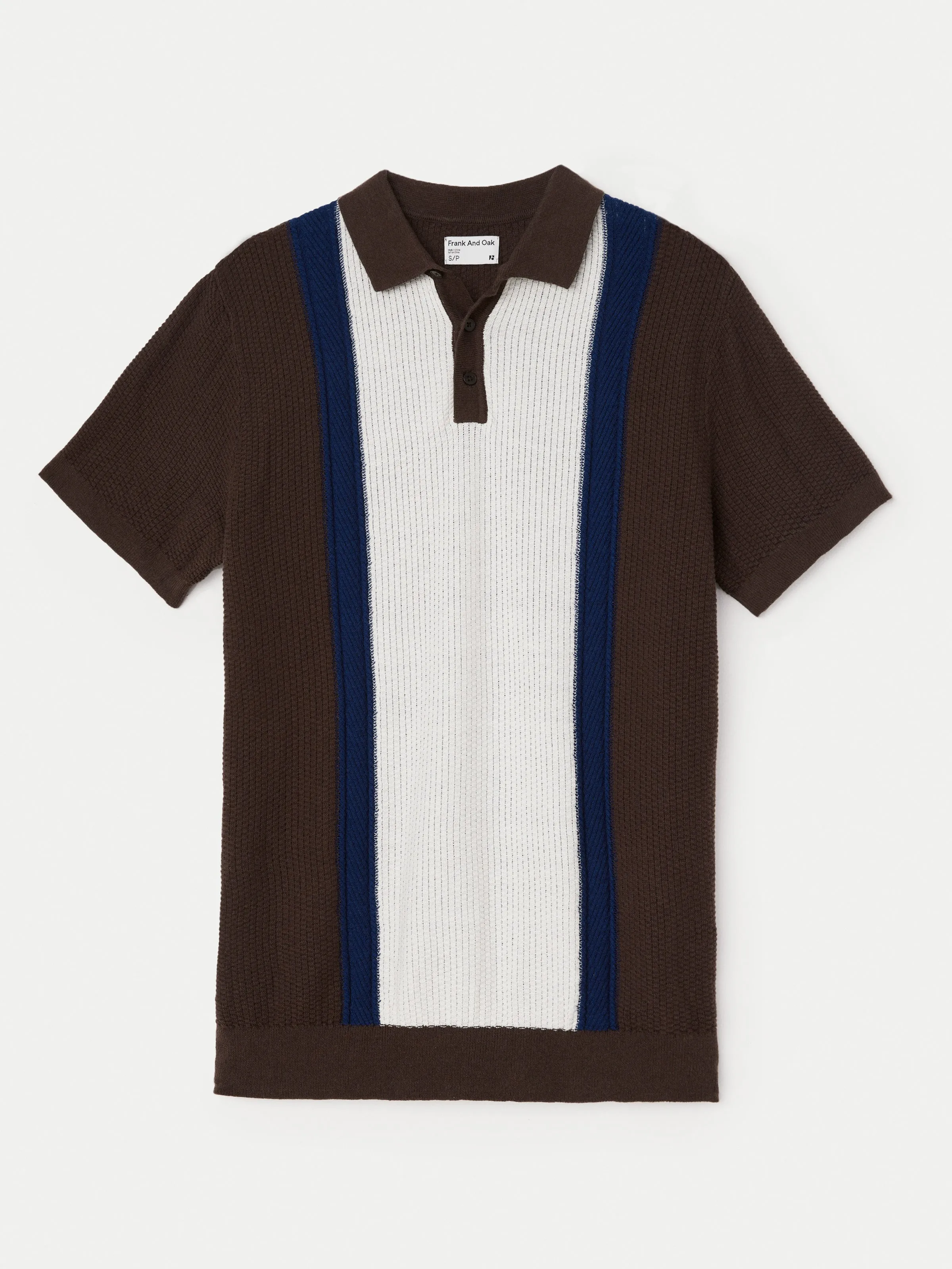 The Mixed-Stitch Polo in Chocolate Brown