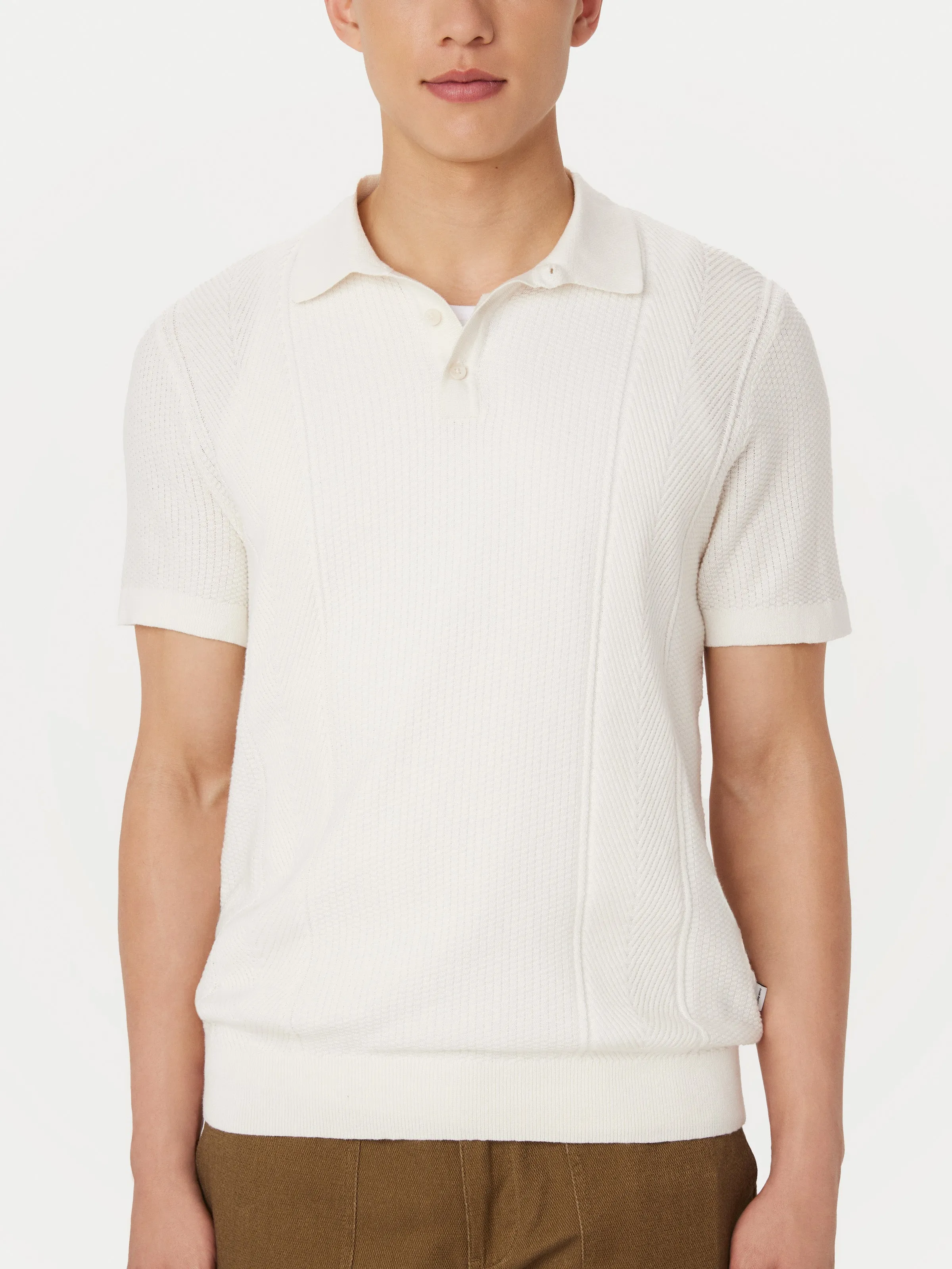 The Mixed-Stitch Polo in Cloud