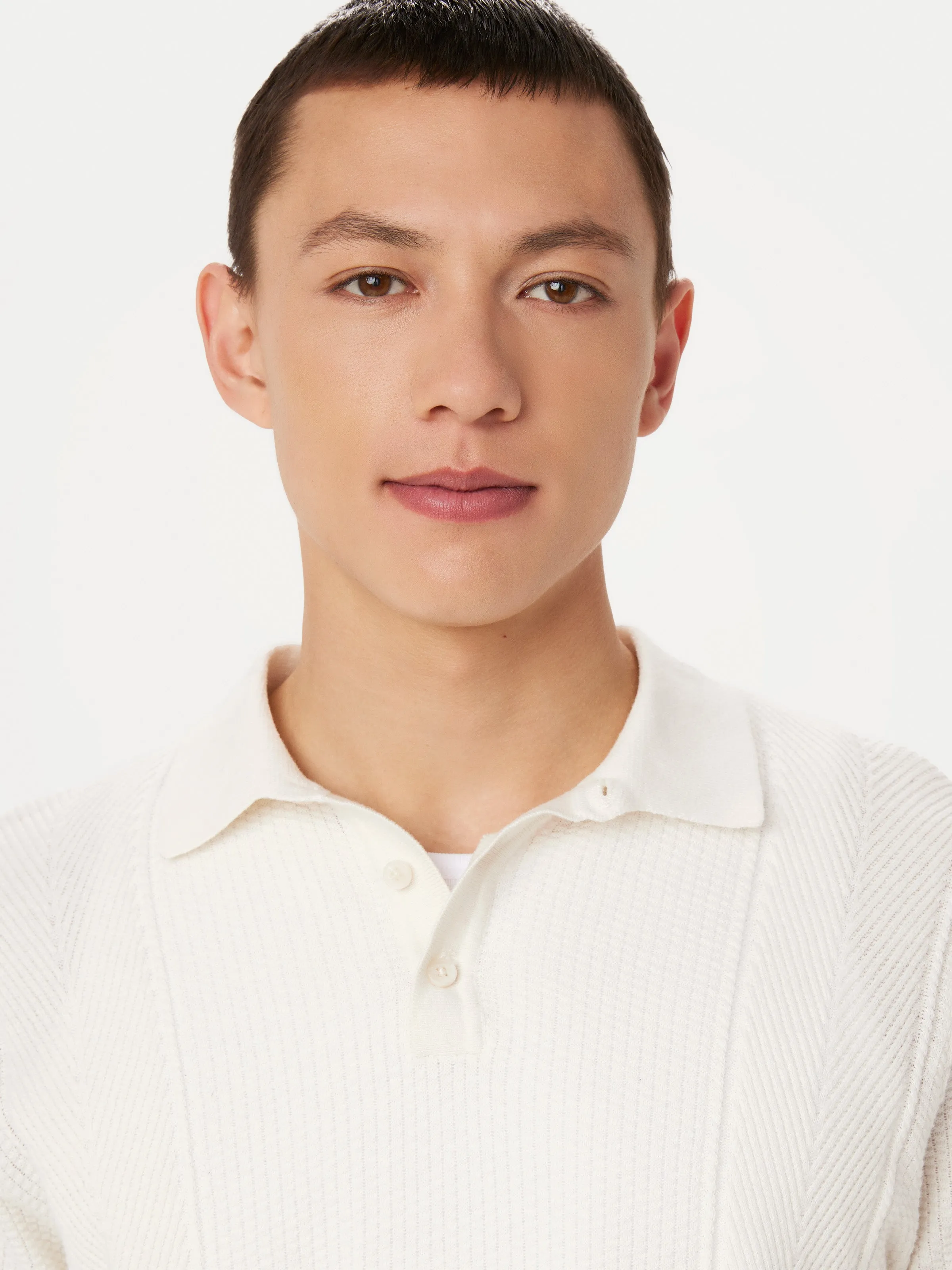 The Mixed-Stitch Polo in Cloud