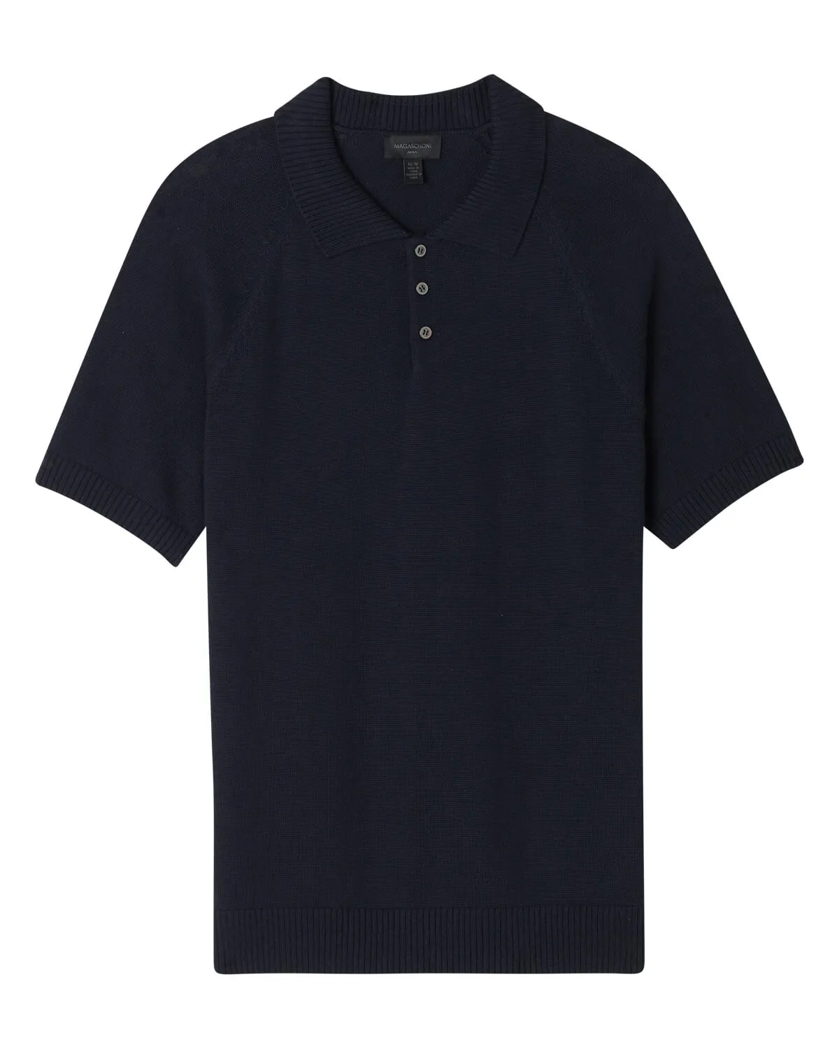 Three-Button Ribbed Sweater Polo