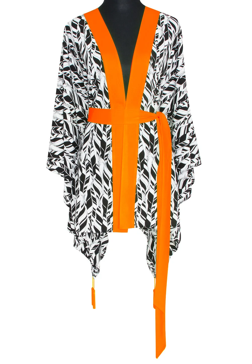 Tulum – Feathers Kimono Skull (Neon Orange)